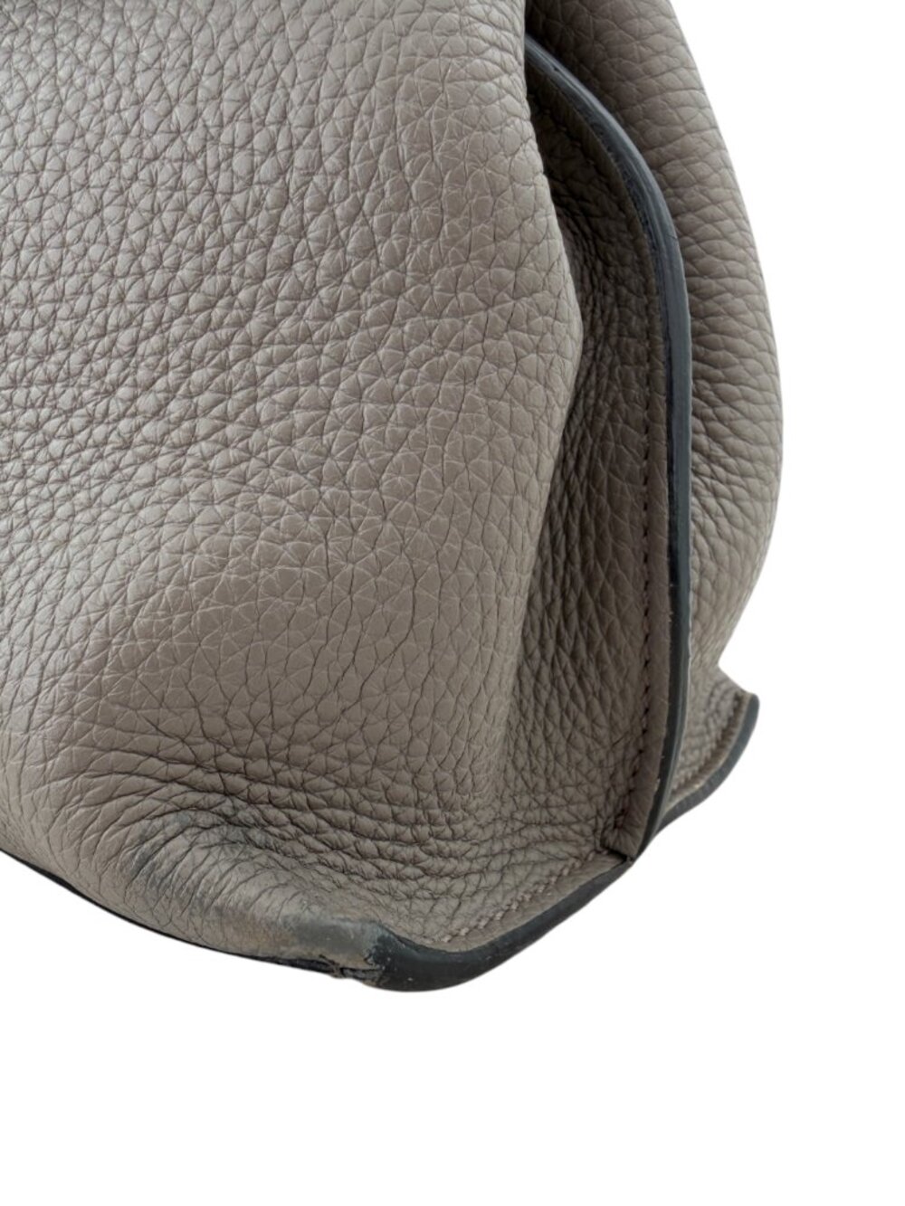 Gucci Gray Pebbled Calfskin Bamboo Daily Top Handle Satchel - Picture 13 of 15